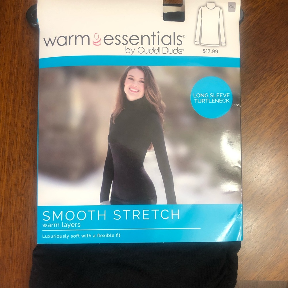 Cuddl Duds, long sleeve turtleneck, black